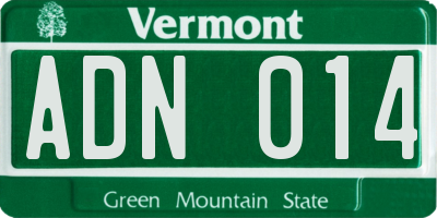 VT license plate ADN014