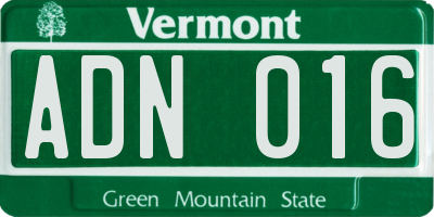 VT license plate ADN016