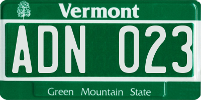 VT license plate ADN023