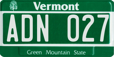 VT license plate ADN027