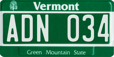 VT license plate ADN034