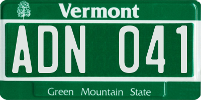 VT license plate ADN041