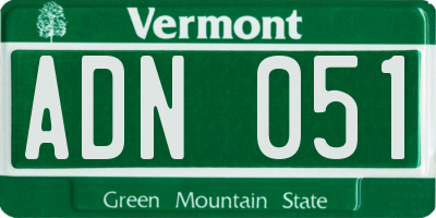 VT license plate ADN051