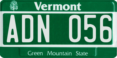 VT license plate ADN056