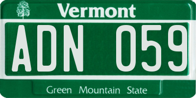 VT license plate ADN059