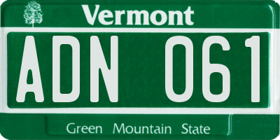 VT license plate ADN061