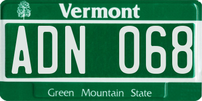 VT license plate ADN068