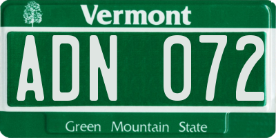 VT license plate ADN072