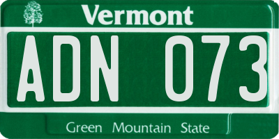 VT license plate ADN073