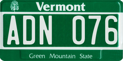 VT license plate ADN076