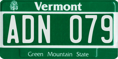 VT license plate ADN079