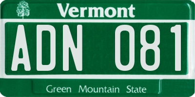VT license plate ADN081