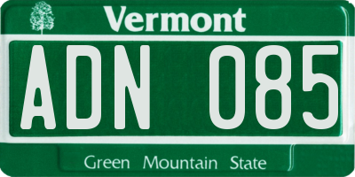 VT license plate ADN085