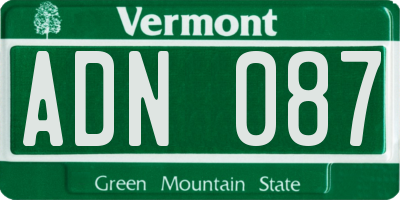 VT license plate ADN087