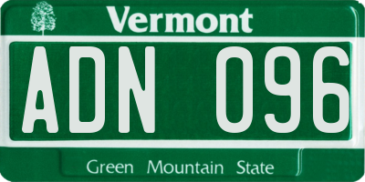 VT license plate ADN096