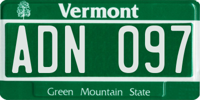 VT license plate ADN097