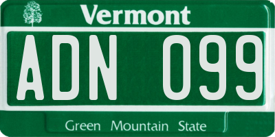 VT license plate ADN099