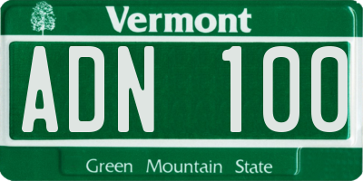 VT license plate ADN100