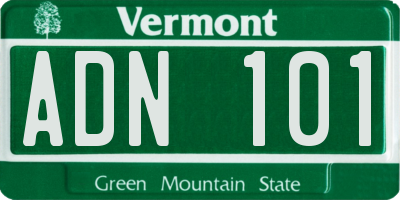 VT license plate ADN101