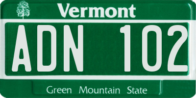 VT license plate ADN102