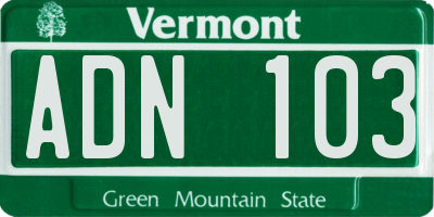VT license plate ADN103
