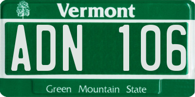 VT license plate ADN106