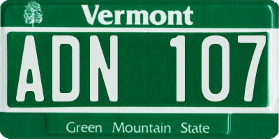 VT license plate ADN107