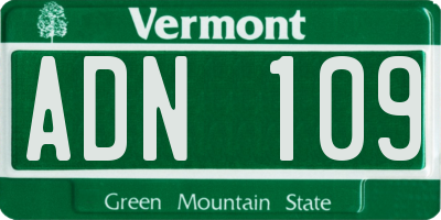 VT license plate ADN109
