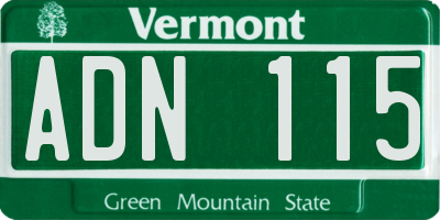 VT license plate ADN115