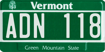 VT license plate ADN118