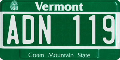 VT license plate ADN119