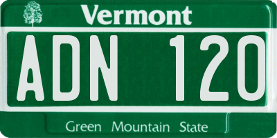 VT license plate ADN120