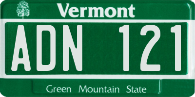 VT license plate ADN121