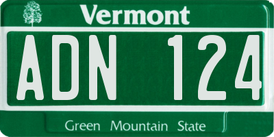 VT license plate ADN124