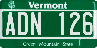 VT license plate ADN126