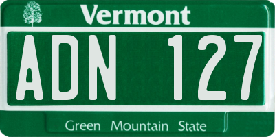 VT license plate ADN127