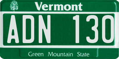 VT license plate ADN130