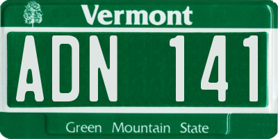 VT license plate ADN141