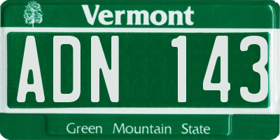 VT license plate ADN143