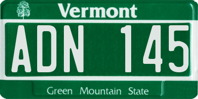 VT license plate ADN145