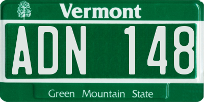 VT license plate ADN148