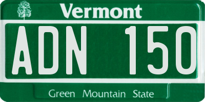 VT license plate ADN150