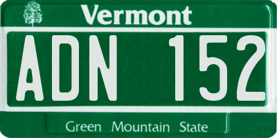 VT license plate ADN152