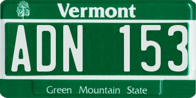 VT license plate ADN153