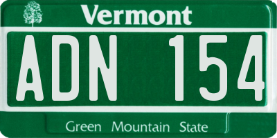 VT license plate ADN154