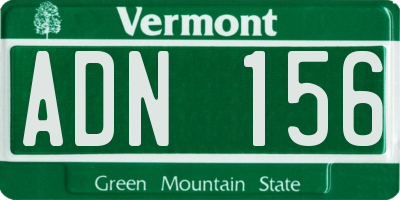 VT license plate ADN156