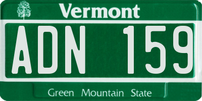 VT license plate ADN159