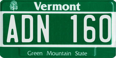 VT license plate ADN160
