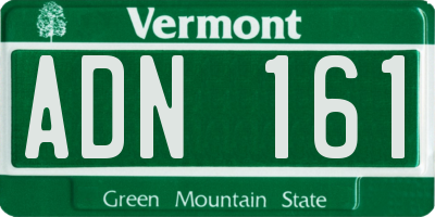 VT license plate ADN161