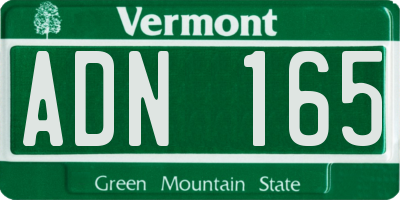 VT license plate ADN165
